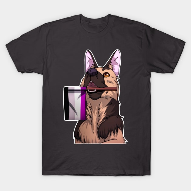 Puppy with Asexual Pride Flag T-Shirt by SakuraDragon